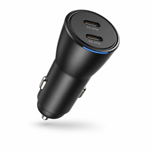 Chargeur Voiture PD 30W Double USB-C — Charge Rapide Simultanée